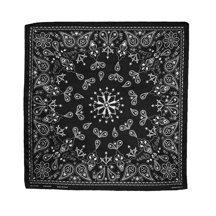 ZAN Headgear bandana black paisley pattern