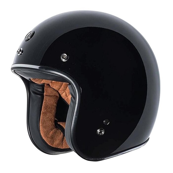 Torc T-50 Retro Jethelm glänzend Schwarz
