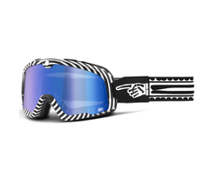 100% Barstow Retro Crossbrille Death Spray - blaue Reflexion