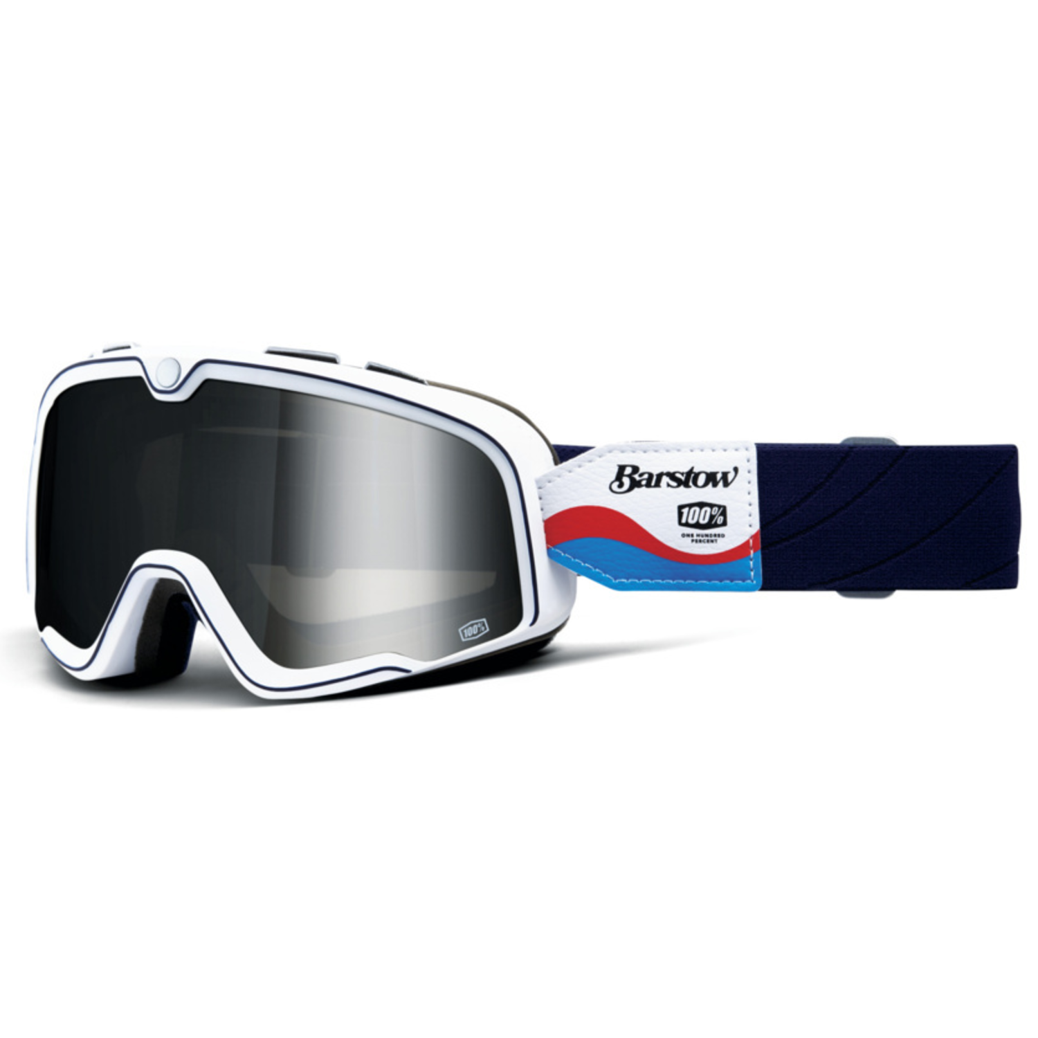 100 barstow retro cross goggles Lucien silver reflection