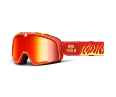 100% Barstow Retro Crossbrille Death Spray - rote Reflexion