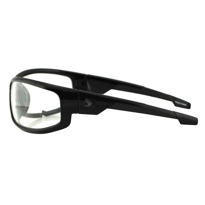 Bobster AXL gloss black motorcycle glasses - clear