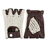 Swift Vintage Crochet-Leder fingerlose Autofahrer handschuhe dunkelbraun