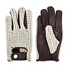 Swift Vintage Crochet-Leder Autofahrer handschuhe dunkelbraun