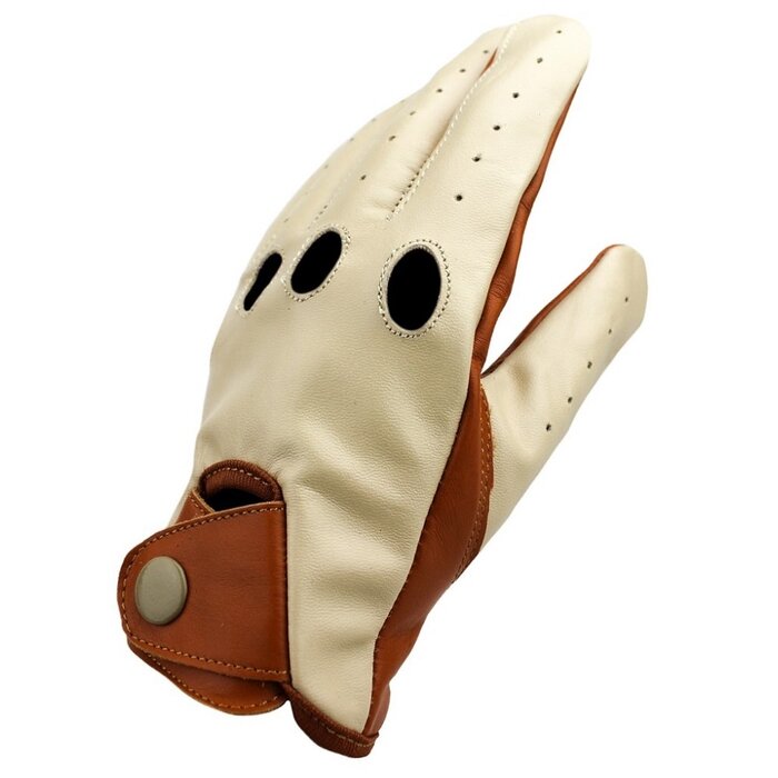 Driving Autofahrer handschuhe cognac - beige Leder