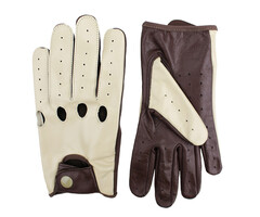 Driving leather gloves brown - beige