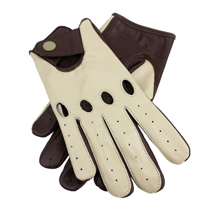 Driving leather gloves brown - beige
