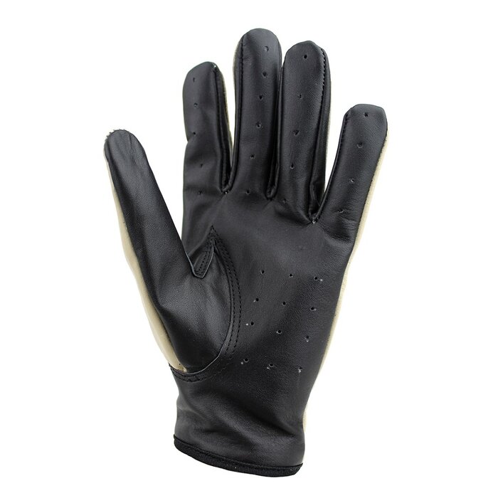 Driving leather gloves black - beige