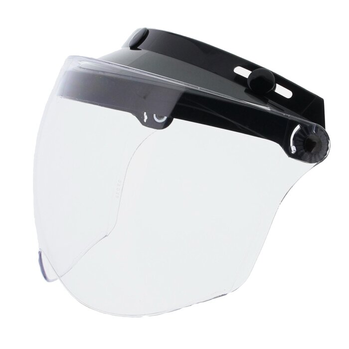 Flip-guard clear helmet visor - 3 push buttons