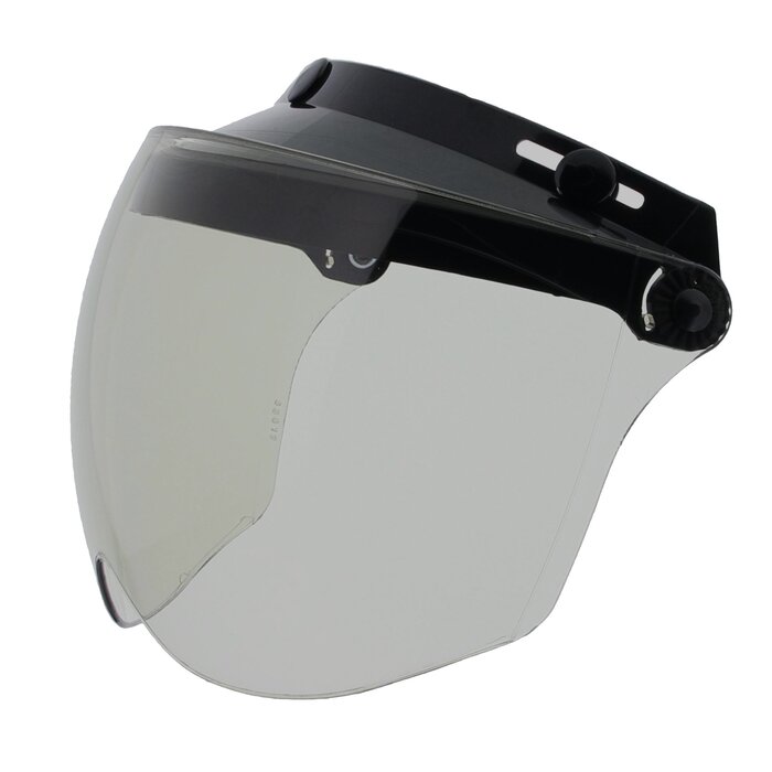 Flip-guard light smoke helmet visor - 3 push buttons
