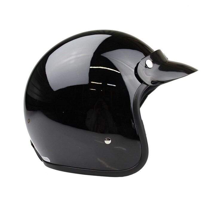 Redbike RB-705 Retro Jethelm Schwarz glänzend