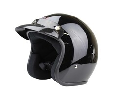Redbike RB-705 Retro Jethelm Schwarz glänzend | Größe XS