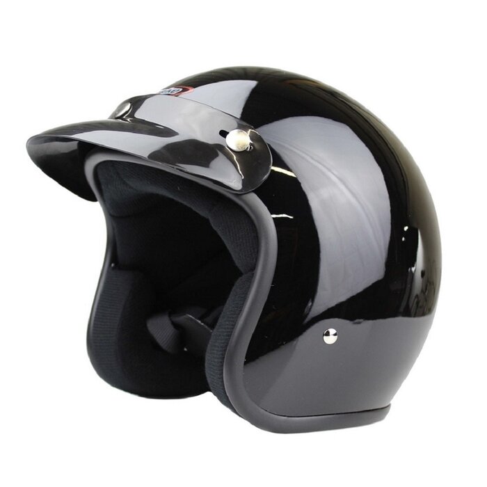 Redbike RB-705 Retro Jethelm Schwarz glänzend