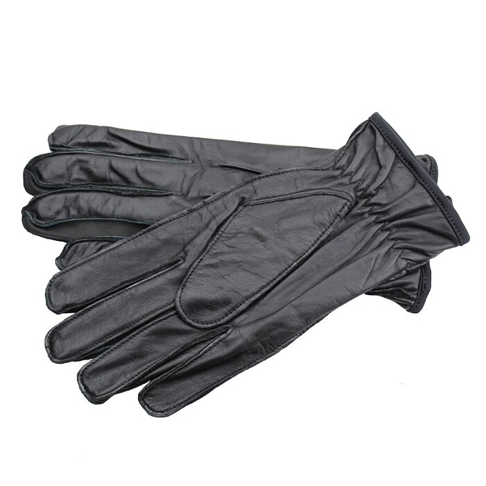 Black unlined leather gloves