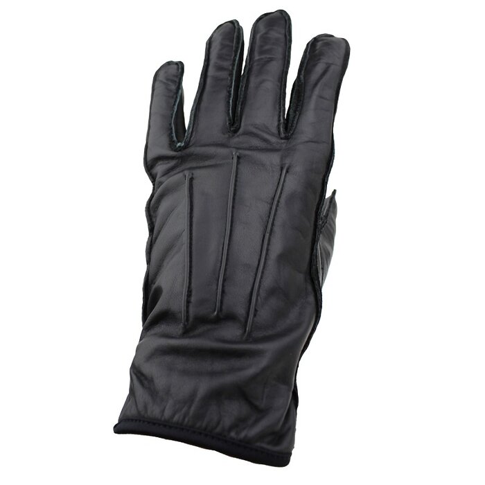 Black unlined leather gloves