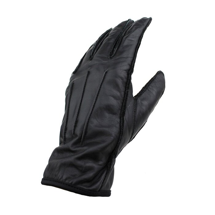 Schwarz ungefütterte Lederhandschuhe