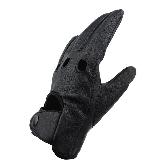 Zwarte leren autohandschoenen