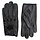 Black leather driving gloves