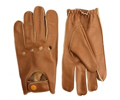Braune Leder- Autofahrer handschuhe