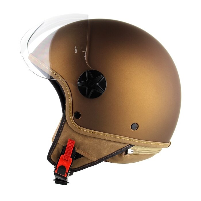 Motocubo Ant Jethelm mit Außenvisier | matt bronze