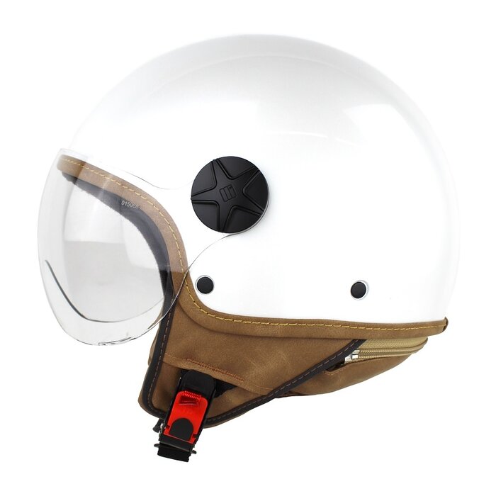 Motocubo Ant Jethelm mit Außenvisier | perlweiß | ECE 22.06