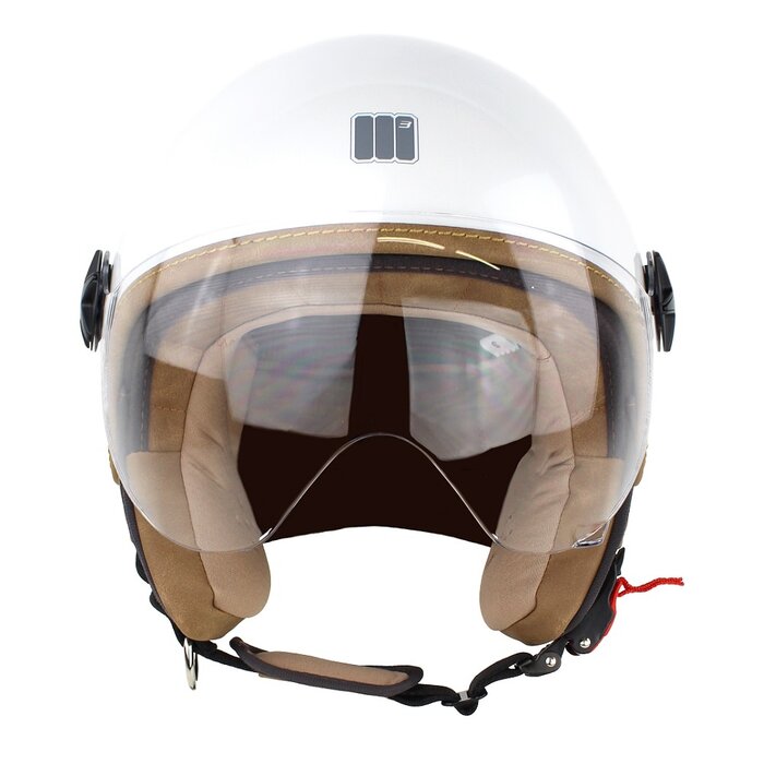 Motocubo Ant Jethelm mit Außenvisier | perlweiß | ECE 22.06