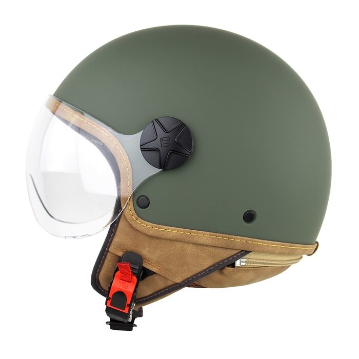 Motocubo ant jethelm met extern vizier | mat groen