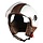 top cube jet helmet with double visor | white - brown leather