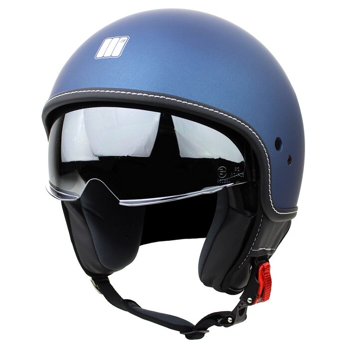 Motocubo Beetle Jethelm mit Visier | matt blau | ECE 22.05