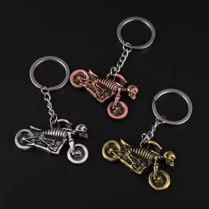 Keychain Golden Ghost Rider Motorcycle