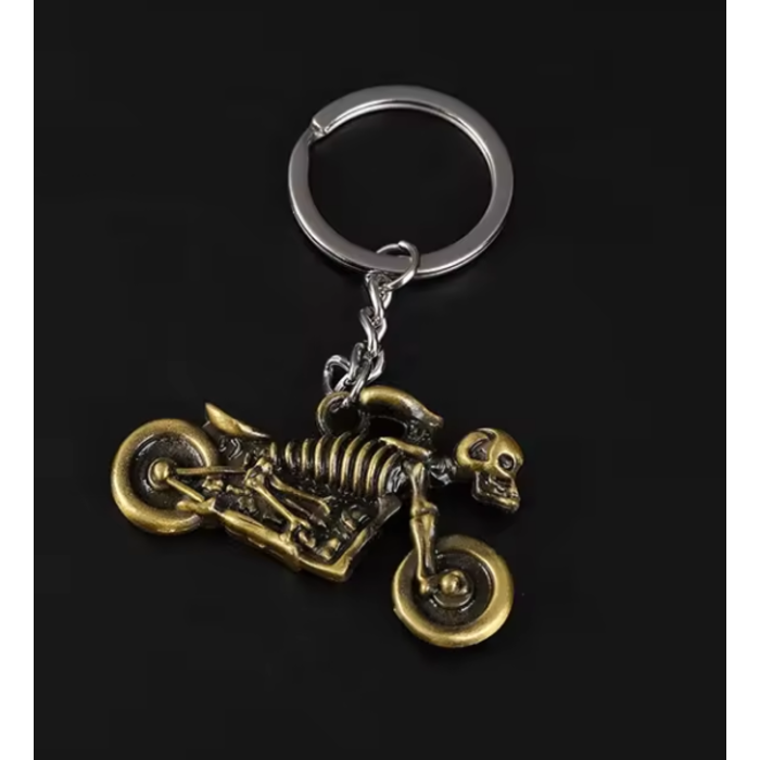 Keychain Golden Ghost Rider Motorcycle