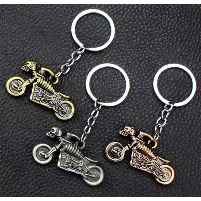 Keychain Golden Ghost Rider Motorcycle