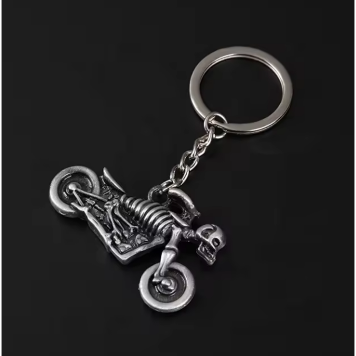 Sleutelhanger Zilveren Spookrijder Motorfiets