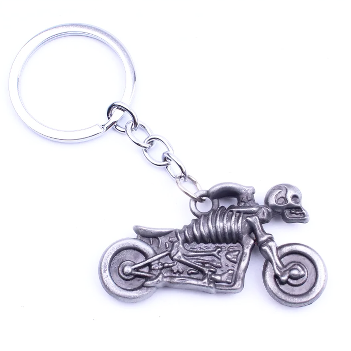 Sleutelhanger Zilveren Spookrijder Motorfiets