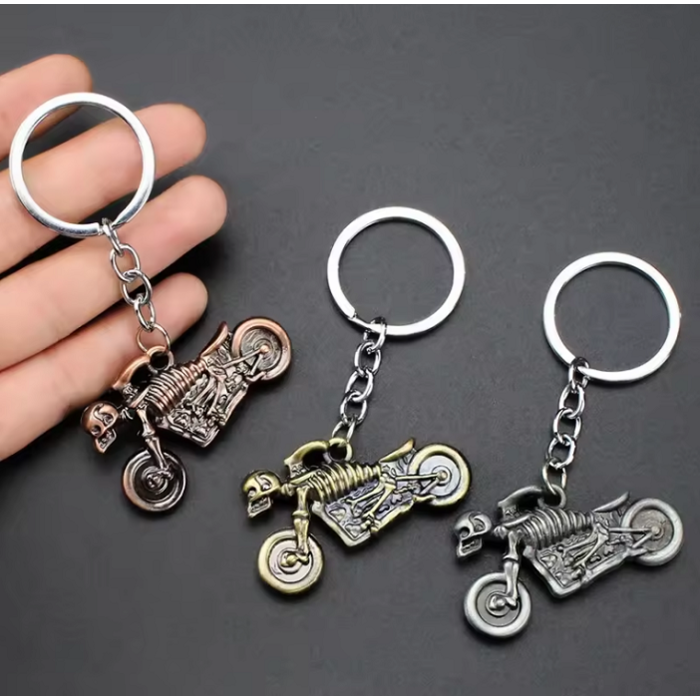 Keychain Copper Ghost Rider Motorcycle