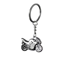 Schlüsselanhänger Silberner Renn-Motorrad