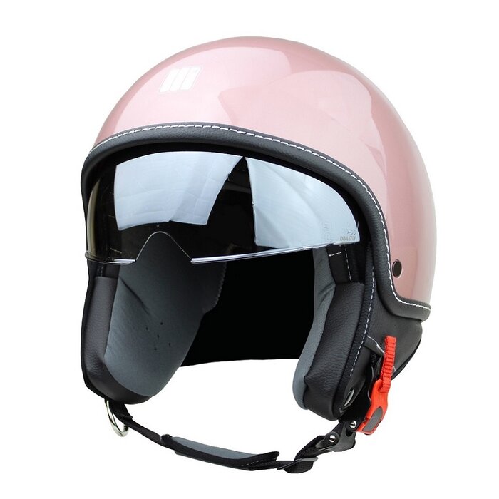 Motocubo Beetle Jethelm mit Visier | gold pink | ECE 22.06