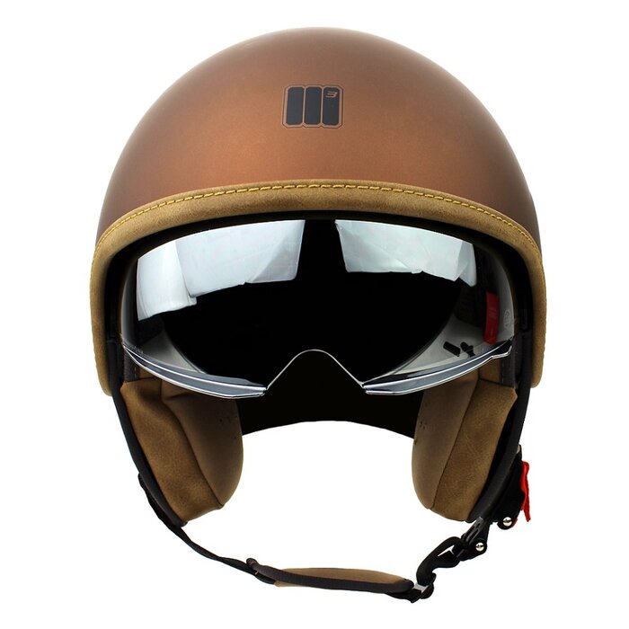 Motocubo Beetle Jethelm mit Visier | matt bronze