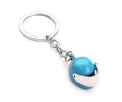 Keychain light blue scooter helmet