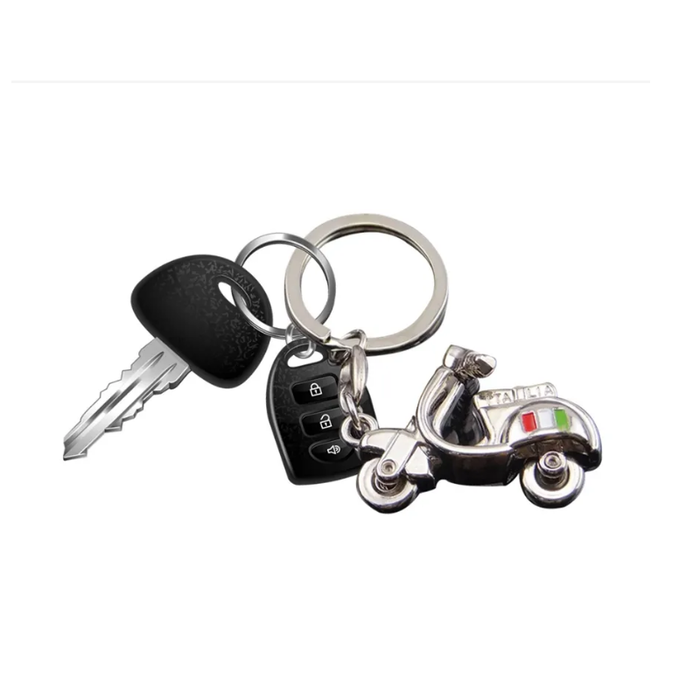 Sleutelhanger Italiaanse Scooter zilver