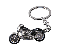 Sleutelhanger Zilveren Motor met Zwart