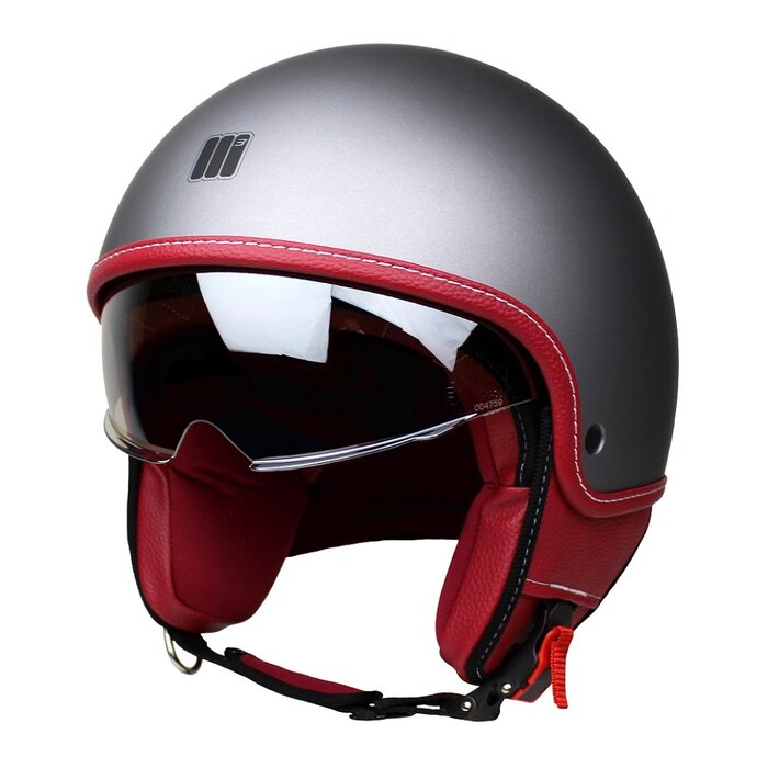 Motocubo Beetle Jethelm mit Visier | matt titan | ECE 22.06