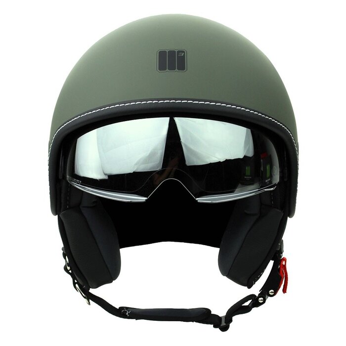 Motocubo beetle jethelm met vizier | mat groen | ECE 22.06