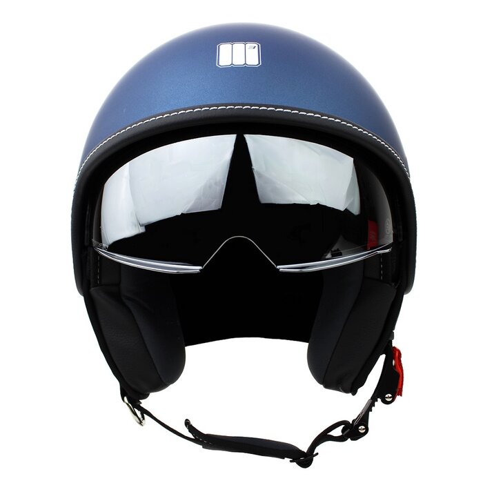 Motocubo beetle jethelm met vizier | mat blauw | ECE 22.06