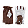fingerless crochet leather gloves white - brown