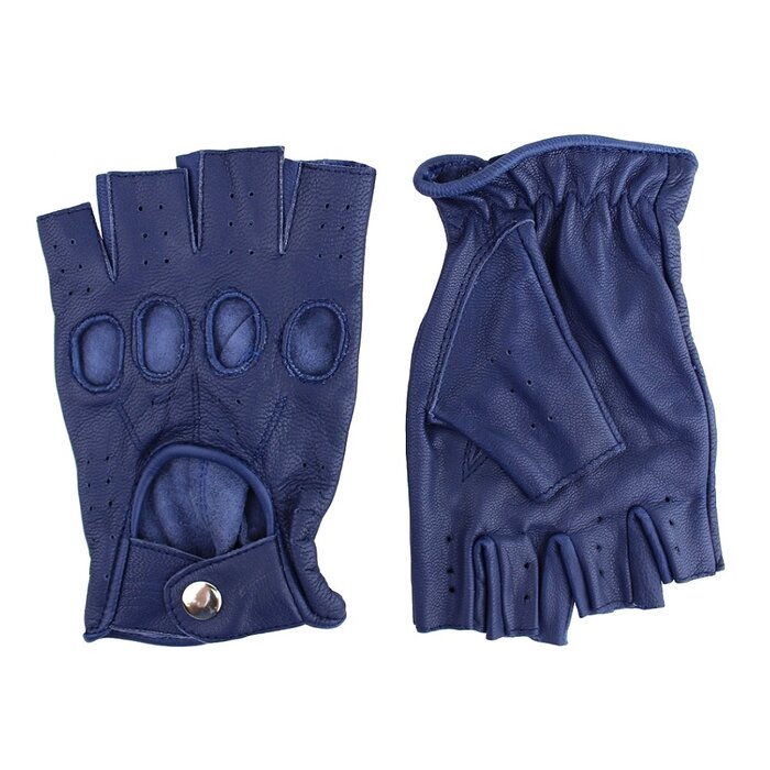 Swift racing vingerloze leren handschoenen blauw