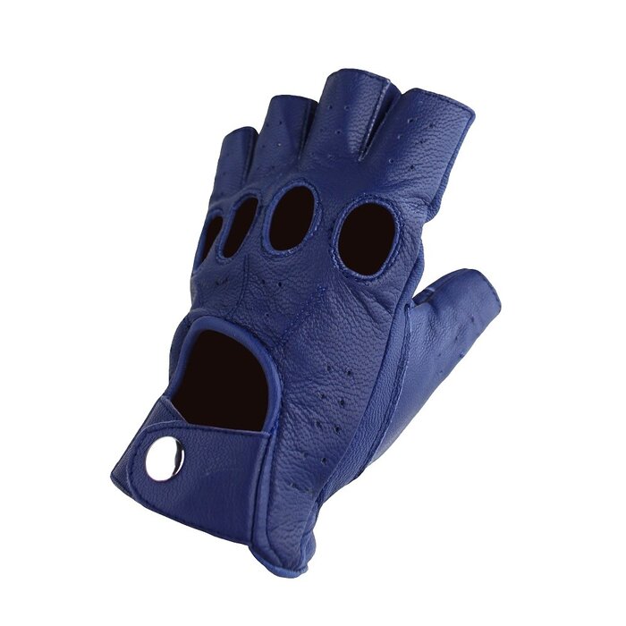 Swift racing vingerloze leren handschoenen blauw