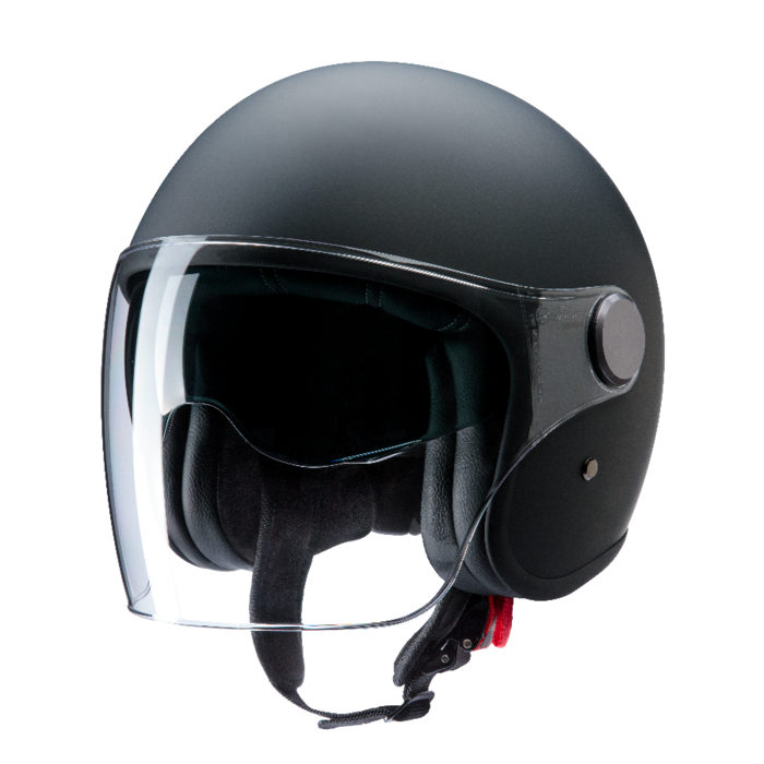 Redbike RB-860 Klassischer Jethelm mattschwarz | ECE 22.06