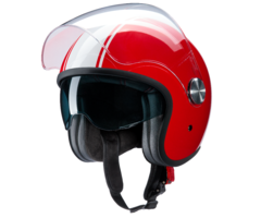 Redbike RB-861 classic jet helmet red - white