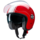 RB-861 classic jet helmet red - white